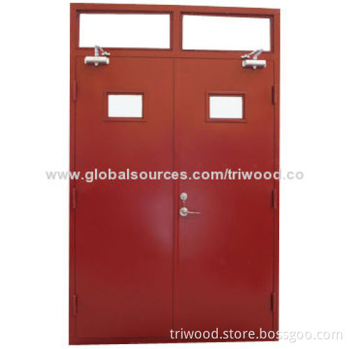 Metal fire rated door, per-lite core, powder coated to suit fire rating